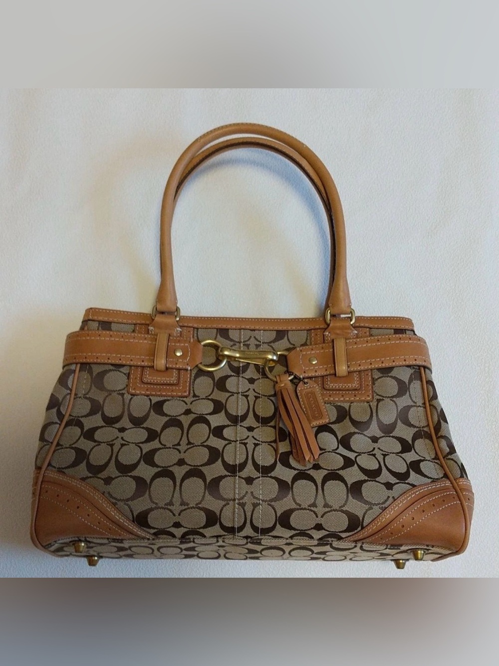 Coach Y2K era Hampton Bag, Rich Tan Leather, Collectors Piece.